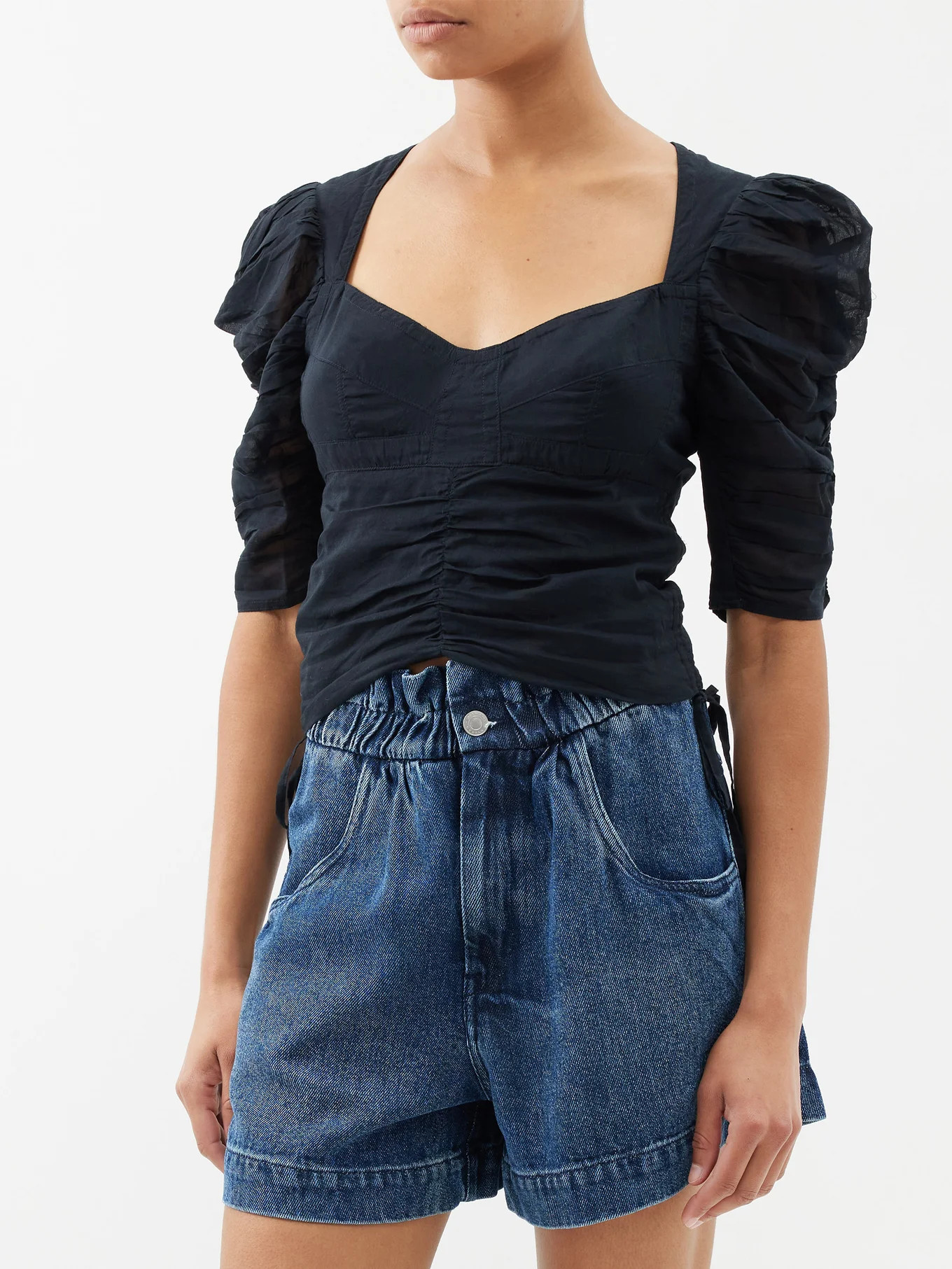 Galaor ruched cotton-voile top | Matches (US)