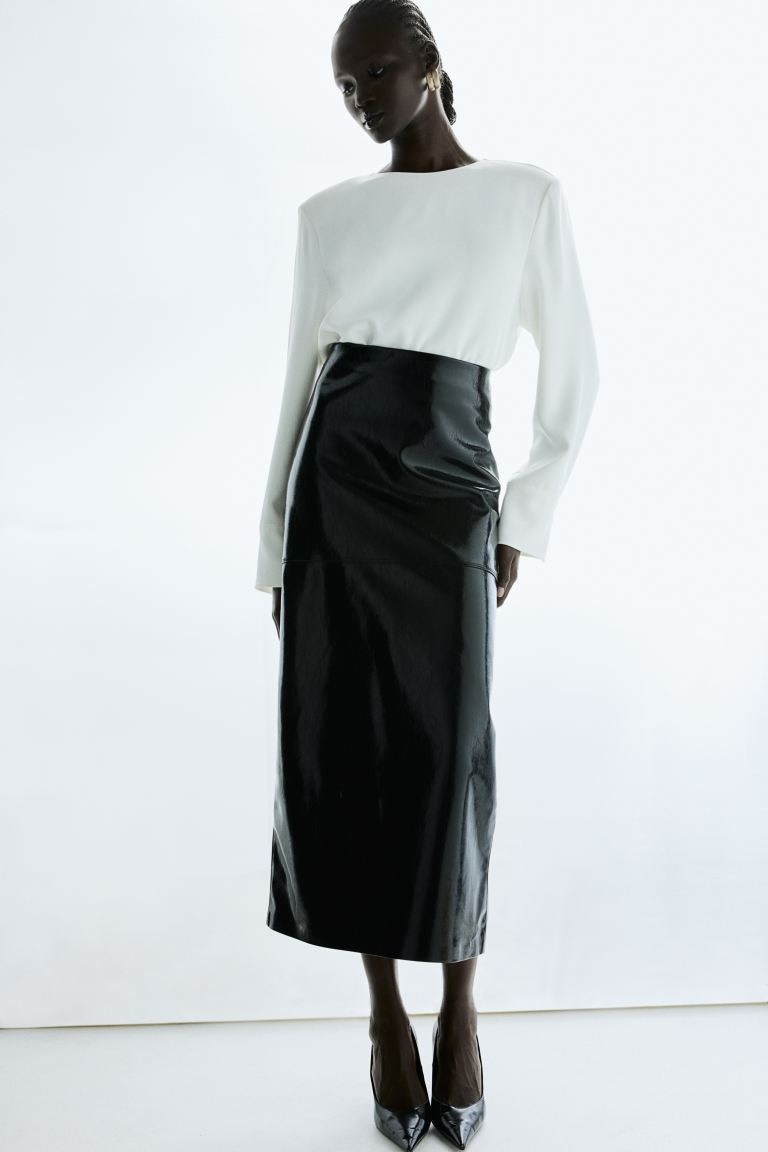 Shoulder-pad blouse - White - Ladies | H&M GB | H&M (UK, MY, IN, SG, PH, TW, HK)