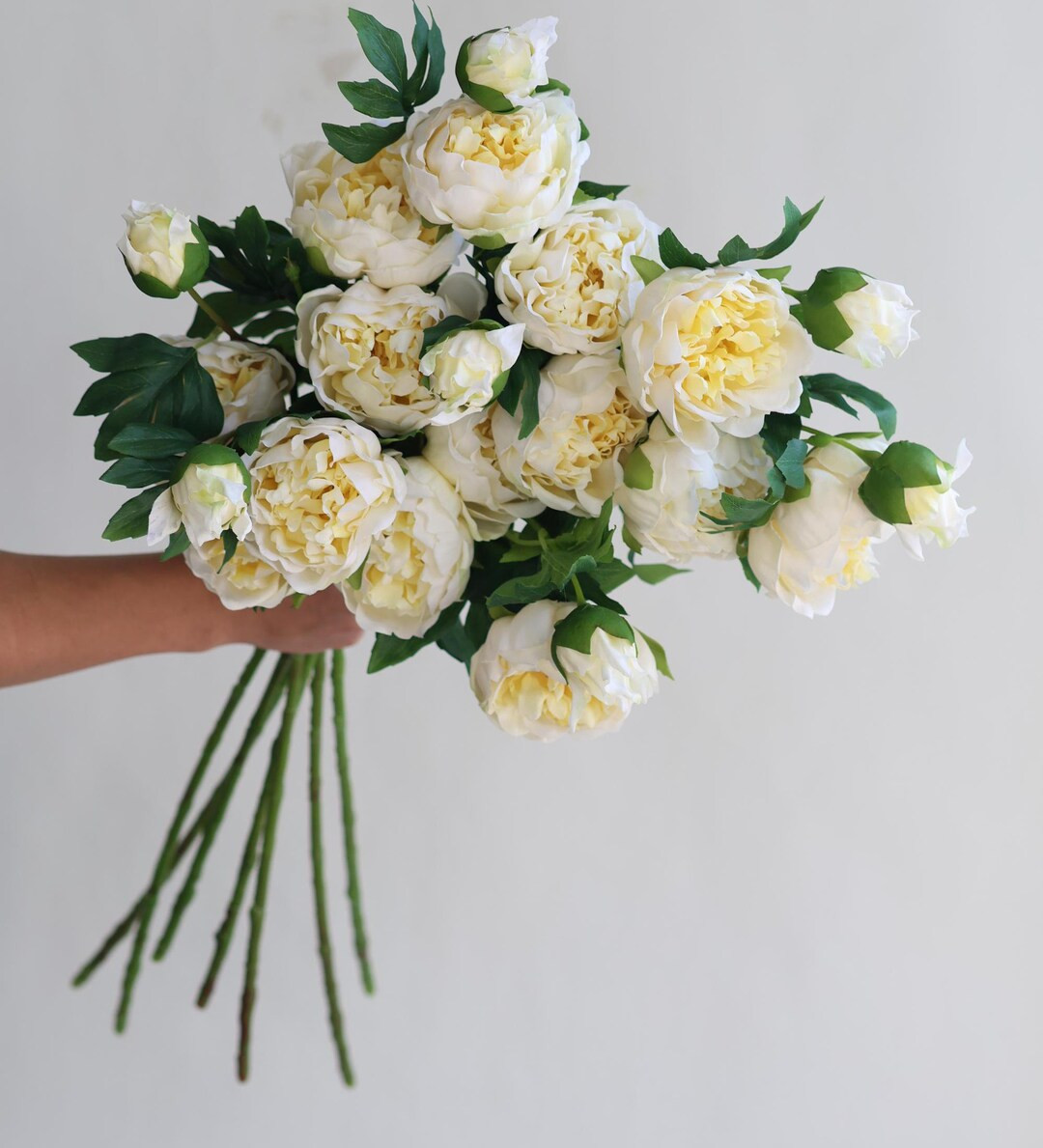 Cream Yellow Real Touch Peony: 31.5" Artificial Floral Stem | Etsy (Global)