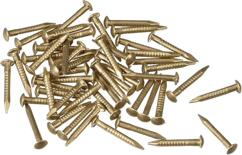 uxcell Small Tiny Brass Nails 1.2x10mm for DIY Decorative Pictures Wooden Boxes Household Accesso... | Amazon (US)