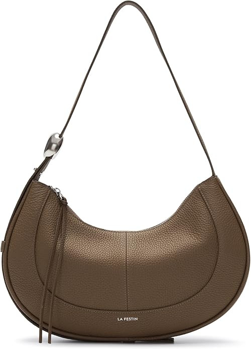 LA FESTIN Leather Crescent Bag - Adjustable Strap Shoulder Bag for Women’s Crossbody Handbags, ... | Amazon (US)