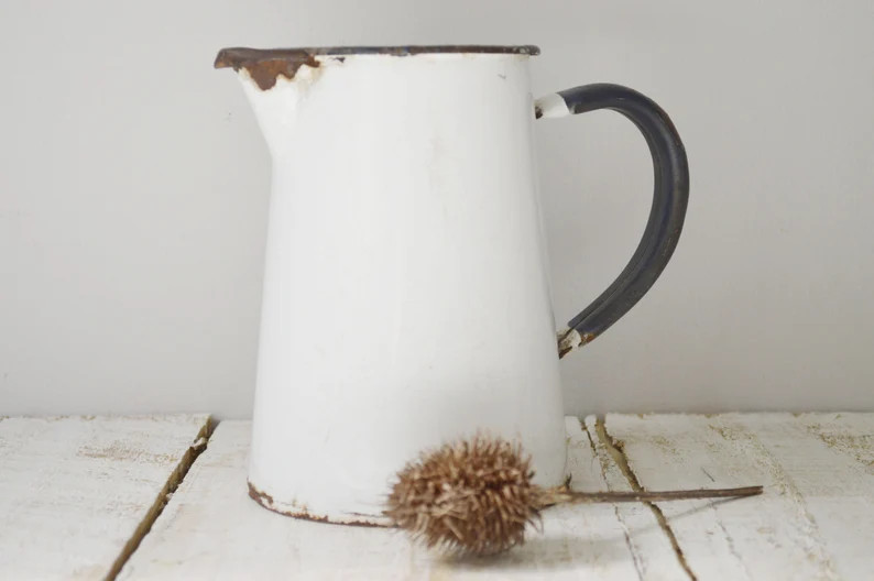 Vintage Enamel Jug Pitcher Flower Vase | Etsy Canada | Etsy (CAD)