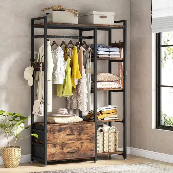 Freestanding Closet Organizer, Clothes Rack with Drawers and Shelves, Heavy Duty Garment Rack | Bed Bath & Beyond