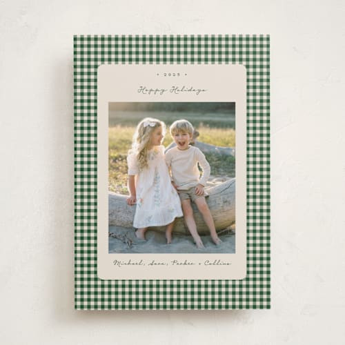 Gingham Vintage Christmas Photo Cards | Minted