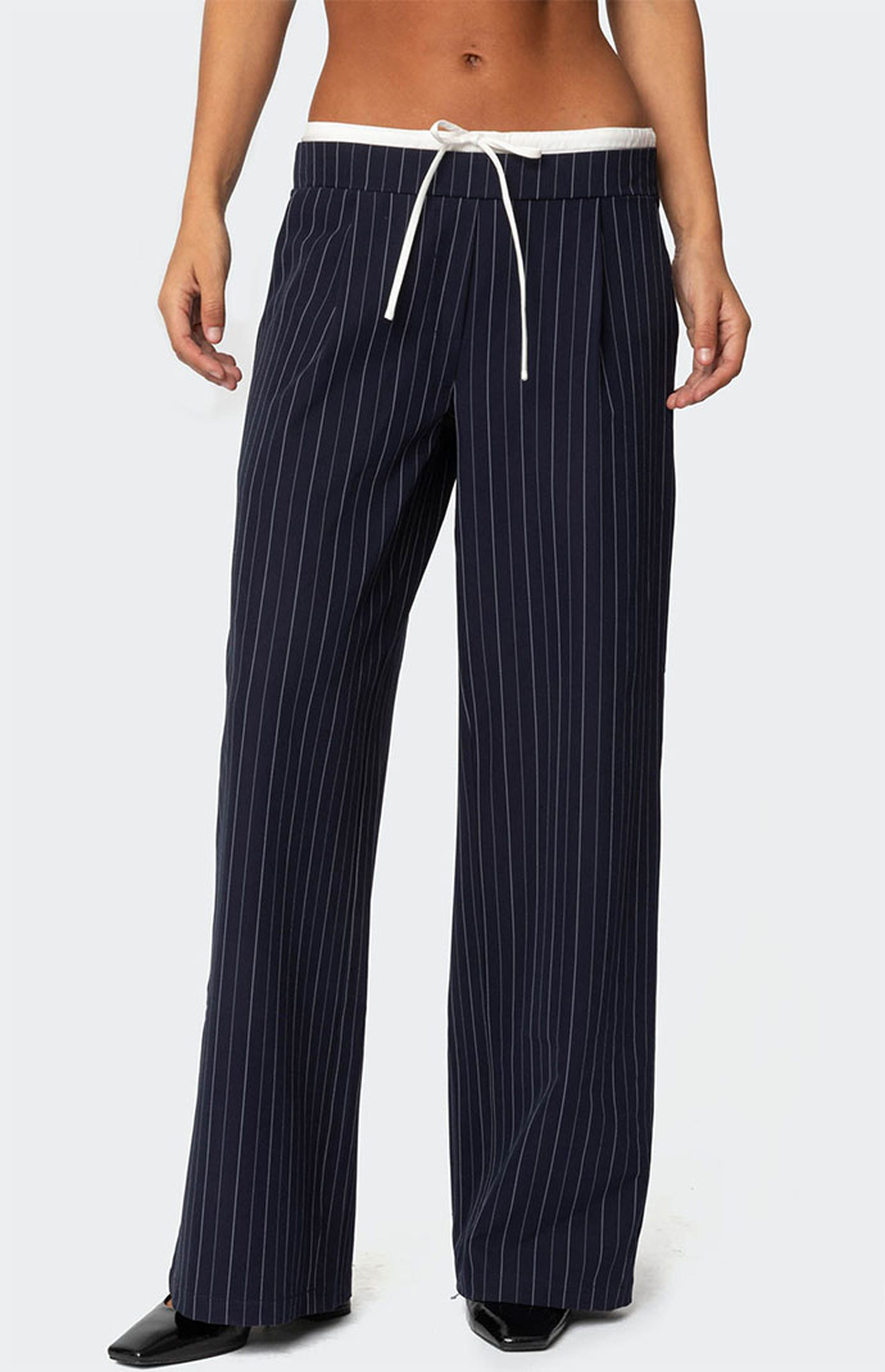Edikted Pinstripe Peekaboo Drawstring Pants | PacSun