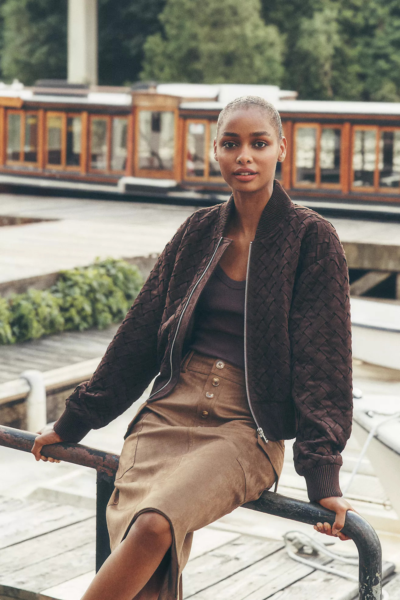 Avec Les Filles Faux Leather Crop Jacket | Anthropologie (US)