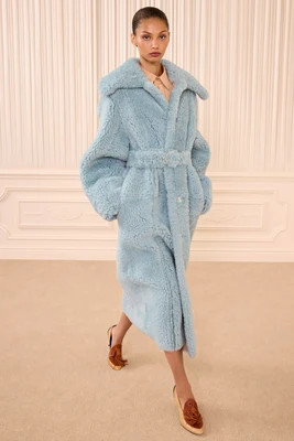 Laureline Reversible Shearling Coat - Turquoise | Ulla Johnson