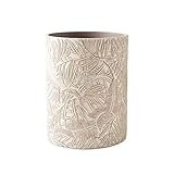 Destinations Palm Wood Waste Paper Basket, Wastebasket, Ivory | Amazon (US)