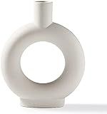 Ceramic Nordic Vase, White Modern Vase, Circular Donut Vase, Scandinavian (Donut Vase) | Amazon (US)