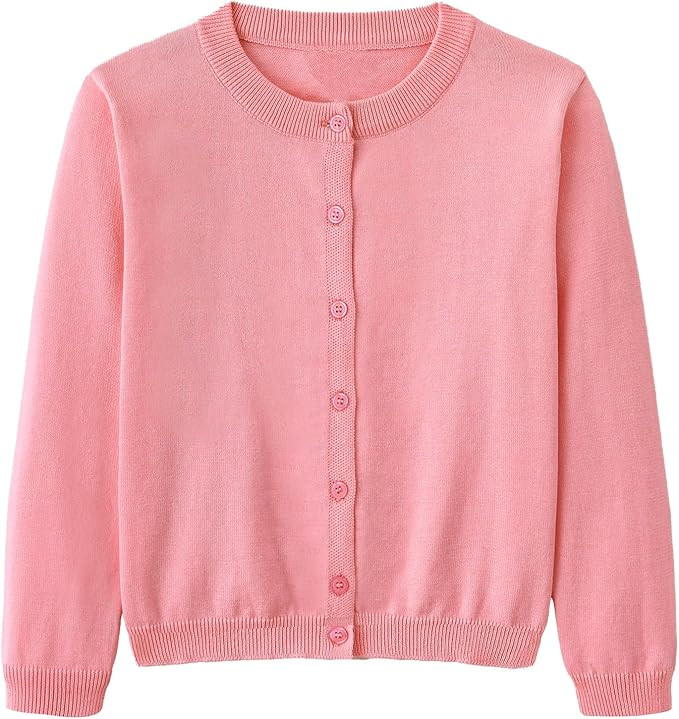 Girls Cardigan Sweater School Uniforms Toddler Long Sleeve Button Knit Solid Sweaters Tops | Amazon (US)