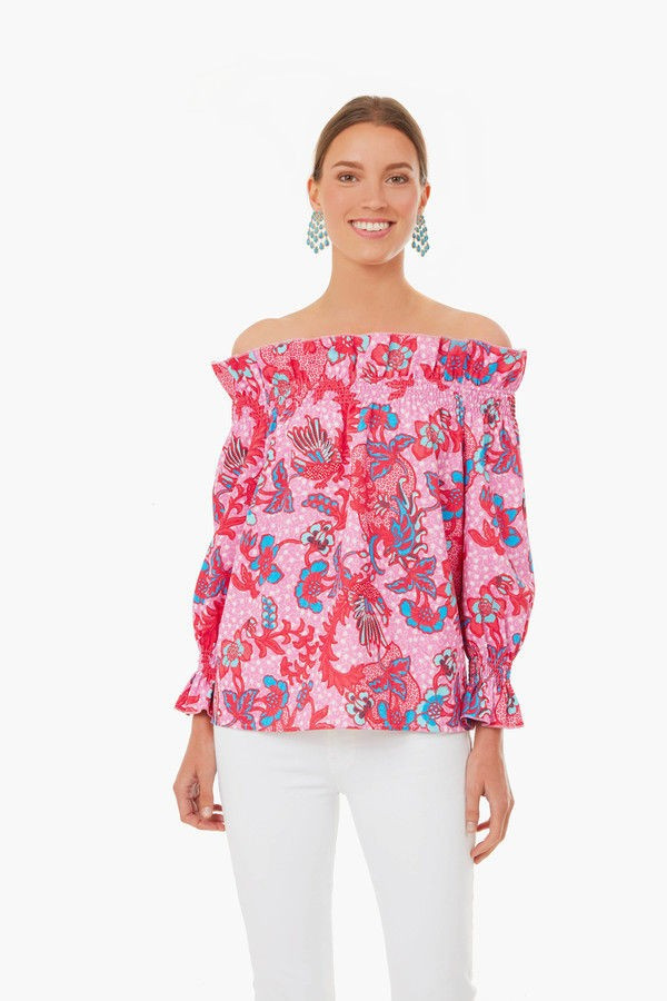 Bougainvillea Breeze Off The Shoulder Marguerite Blouse | Tuckernuck (US)