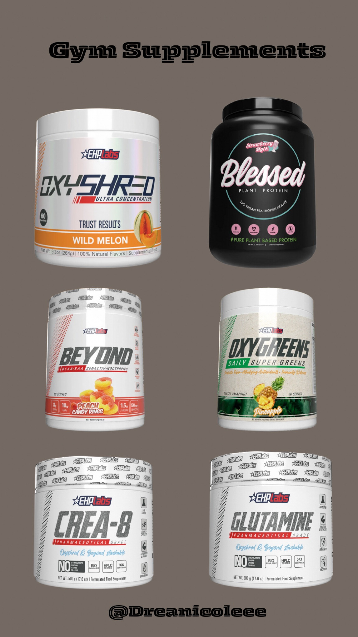 These are the gym supplements I'm currently taking! I've just started taking creatine and oxyshred so I will keep y'all posted on these. I will post a video tomorrow talking about all of the supplements and what they are good for.

#LTKFitness #LTKFindsUnder50