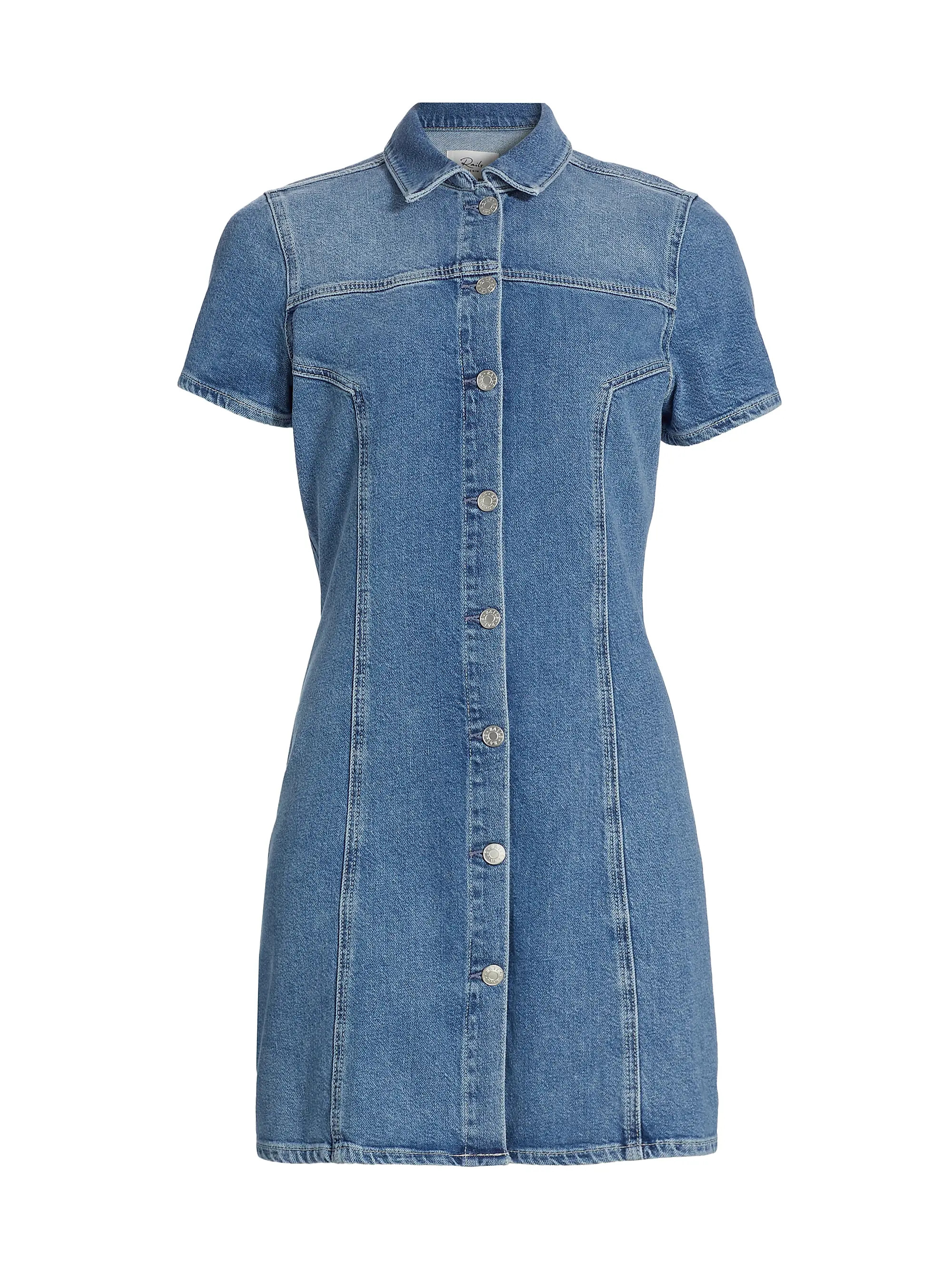 Pasadena Short-Sleeve Denim Minidress | Saks Fifth Avenue
