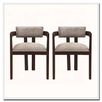 Wooden Arm Chair Dining Chairs,Fabric Upholstered Dining Room Chair Kitchen Chairs | Wayfair North America