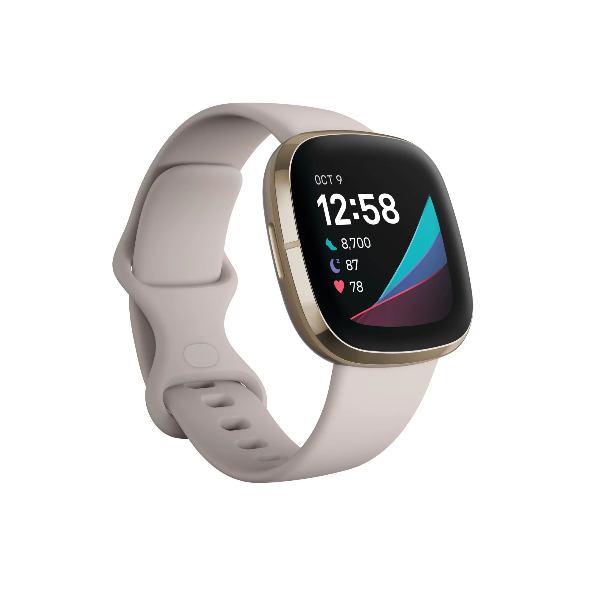 Fitbit Sense Smartwatch Lunar White Soft Gold - Walmart.com | Walmart (US)