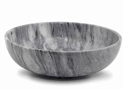 Khan Imports Large Gray Marble Fruit Bowl, Decorative Grey Stone Bowl Centerpiece - 12 Inch | Amazon (US)