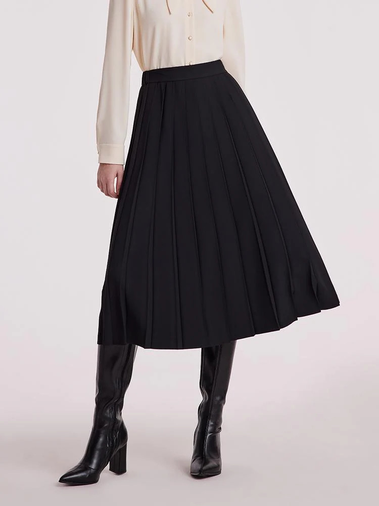 Waist-slimming Pleated Stretch Skirt | GoeliaGlobal