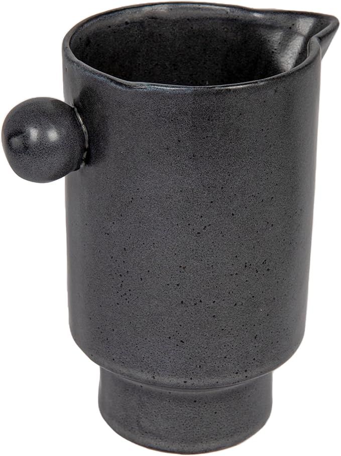 Modern Small Stoneware Pitcher or Vase, Charcoal Grey | Amazon (US)