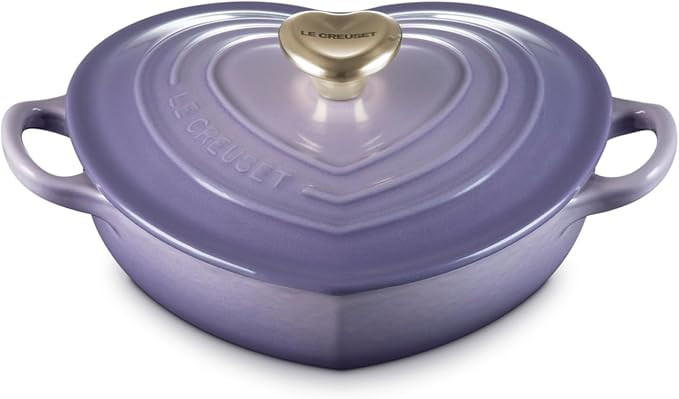Le Creuset Enameled Cast Iron Traditional Shallow Heart Cocotte, 1.25 Qt., Provence Light Gold He... | Amazon (US)