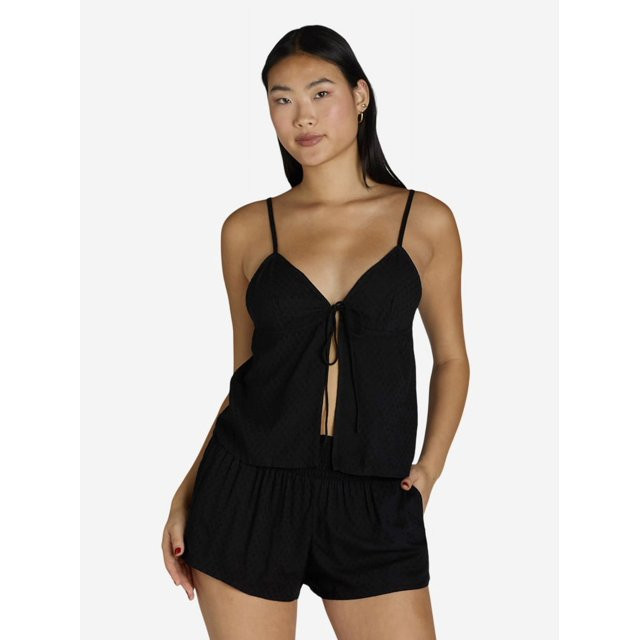 No Boundaries Pointelle Tank Top and Short Sleep Set, Women's and Women's Plus | Walmart (US)