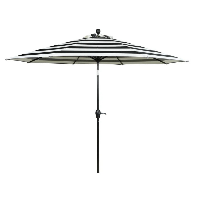 Better Homes & Gardens Outdoor 9' Ibiza Stripe Round Crank Premium Patio Umbrella | Walmart (US)