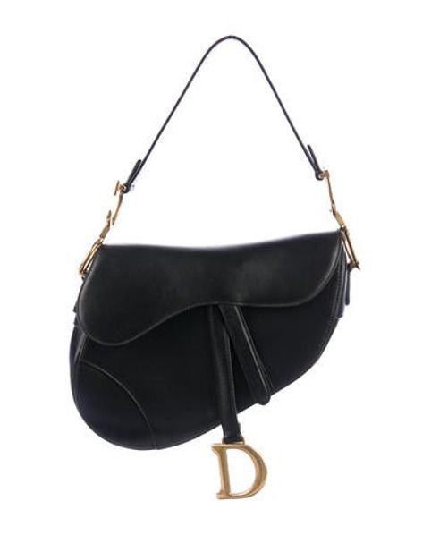 Christian Dior 2018 Saddle Calfskin Bag Black | The RealReal
