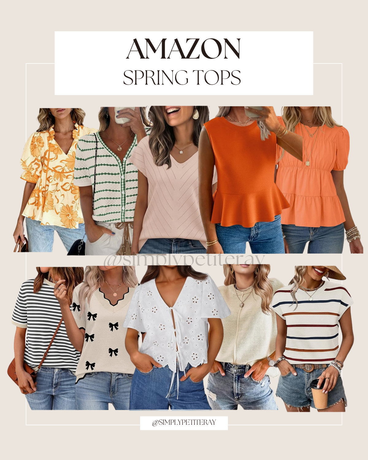 Freshen up your spring wardrobe with these stylish Amazon tops! Perfect for any occasion.

I earn commissions from qualifying purchases.

#AmazonFinds #SpringFashion #SpringStyle #AmazonFashion #TrendyStyle #ChicStyle #FashionFinds #SpringOutfits 
 

 #LTKootd #LTKSeasonal