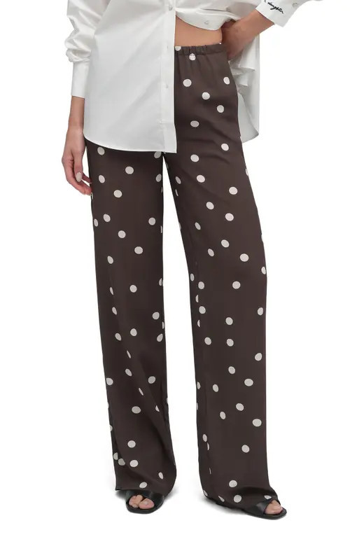 Favorite Daughter The Effortless Pants in Espresso Polka Dot at Nordstrom, Size X-Small | Nordstrom