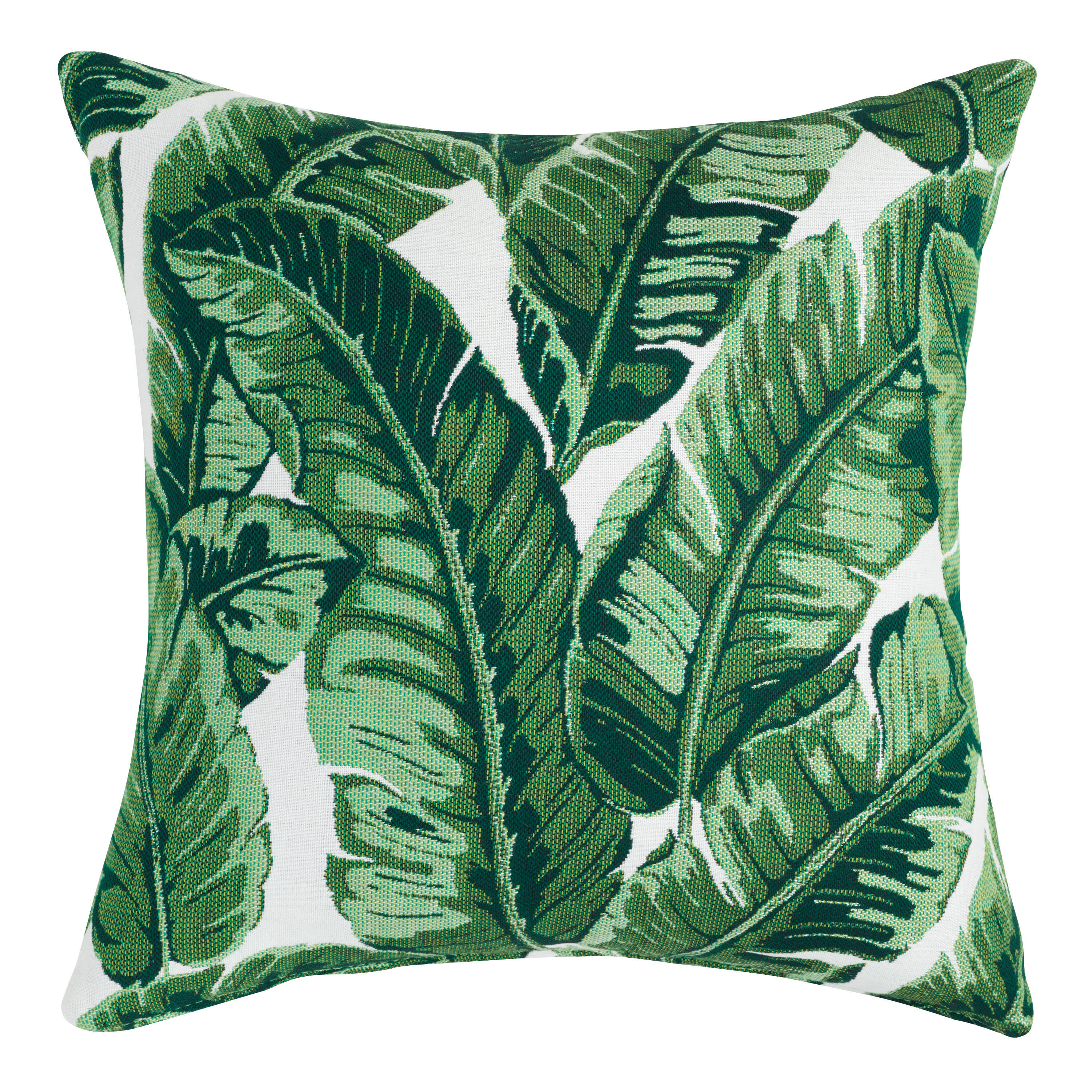 Sunbrella Tropical Leaf Outdoor Throw Pillow - World Market | World Market