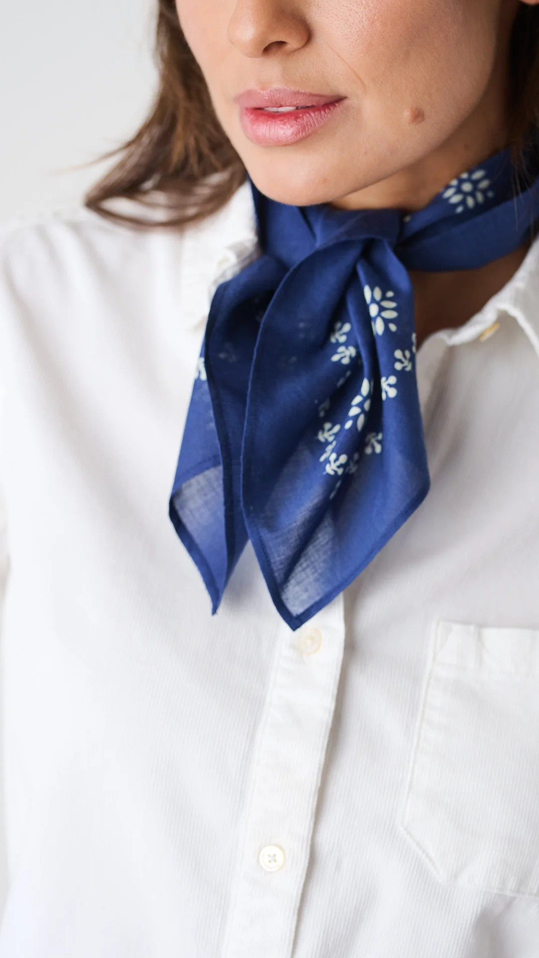 Wilde Scarf - Navy Western Floral | Marea