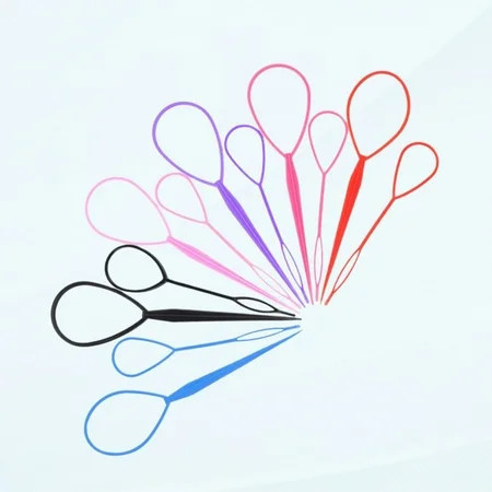 Topsy Tail Hair Tool Set, 12 Pcs, Plastic Hair Pull Through Bending Tool | Walmart (US)