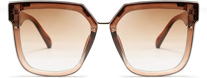 FEISEDY Fashion Women Men Sunglasses Square Frame Metal Shape Nesting Lenses B2595 | Amazon (US)