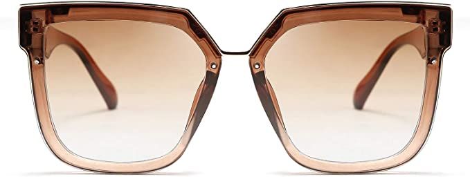 FEISEDY Fashion Women Men Sunglasses Square Frame Metal Shape Nesting Lenses B2595 | Amazon (US)