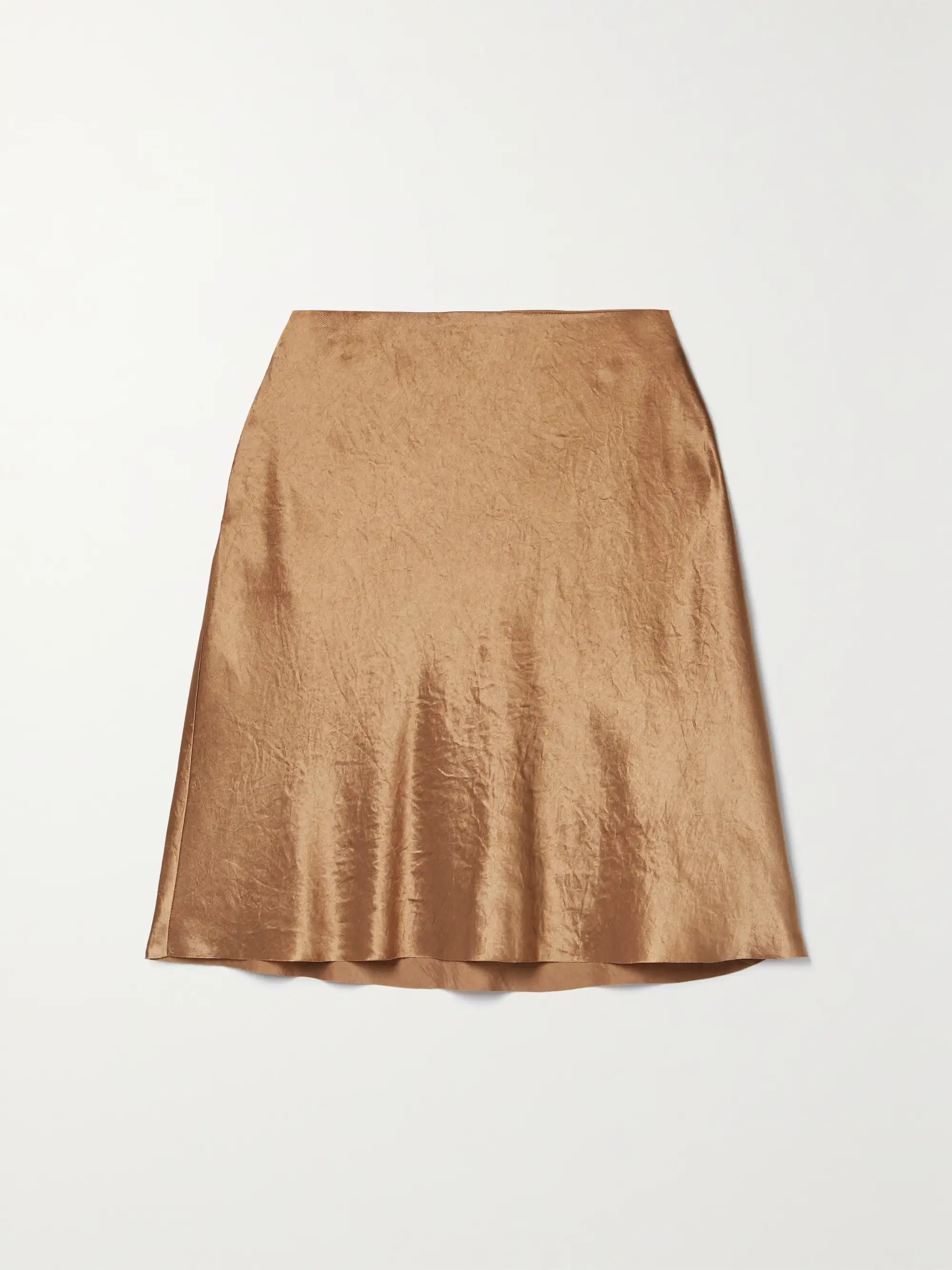 Tan Crinkled-satin mini skirt | VINCE | NET-A-PORTER | NET-A-PORTER (US)