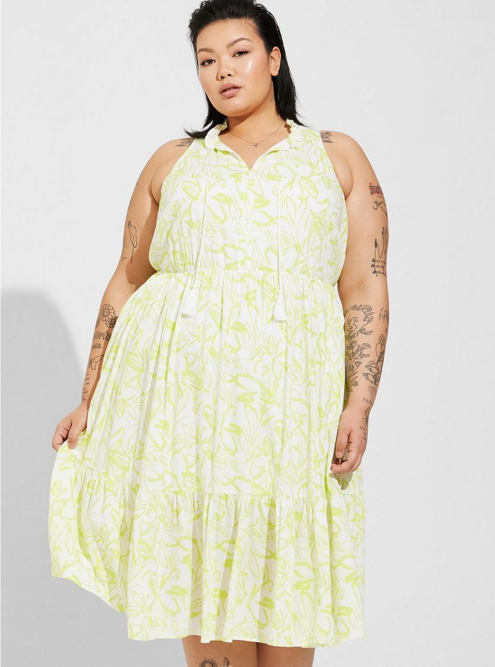 Midi Wash Gauze Tiered Dress | Torrid (US & Canada)