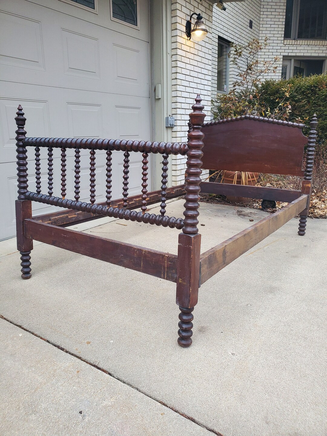 Antique Jenny Lind Headboard Spool Bed Frame Quarter Size Spindle Bed Frame | Etsy (US)