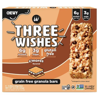 Three Wishes S'Mores Granola Bars - 4.4oz/5ct | Target