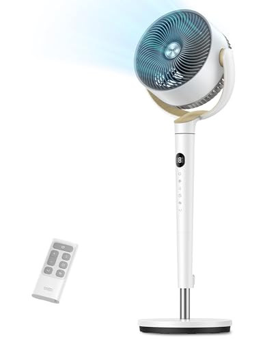 DREO Fan for Bedroom, 120° Oscillating Standing Fan, Quiet Pedestal Fan with DC Motor, 9 Speeds, 4 modes, 20dB, 120° Manual Vertical, 37-42" Adjustable Height, 9H Timer, White | Amazon (US)