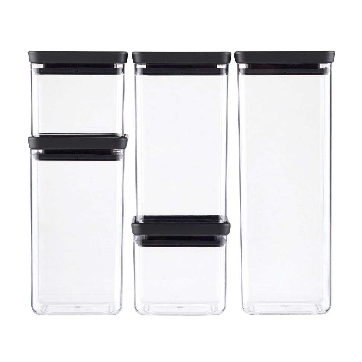 The Container Store 5-Piece Modular Canister Set Graphite | The Container Store