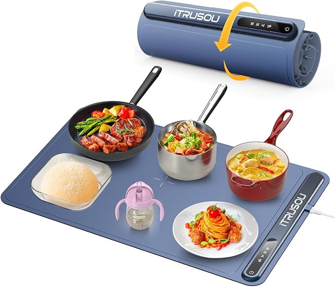 Electric Warming Tray - Full Surface Heating,Rollable & Portable,Premium Silicone Nano-Material,3... | Amazon (US)