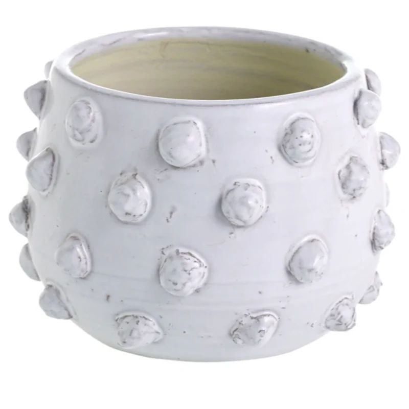 Large White Ceramic Dot Candle | Linen & Flax Co