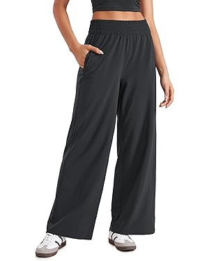 CRZ YOGA Lightweight Wide Leg Pants for Women 30" High Waisted Casual Lounge Travel Work Pants wi... | Amazon (US)