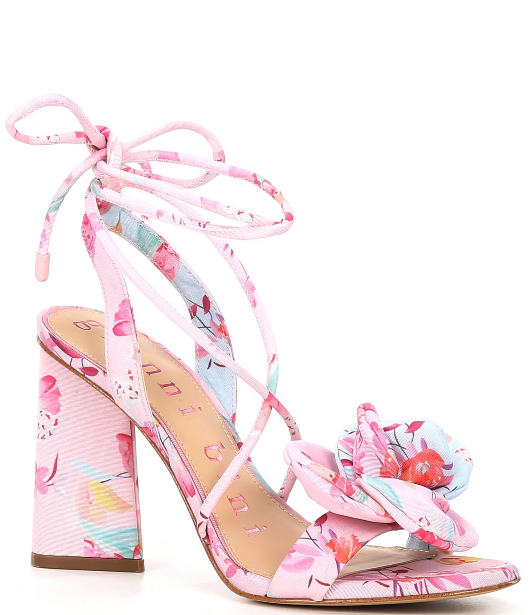 Dakota Floral Print Flower Ankle Wrap Dress Sandals | Dillard's