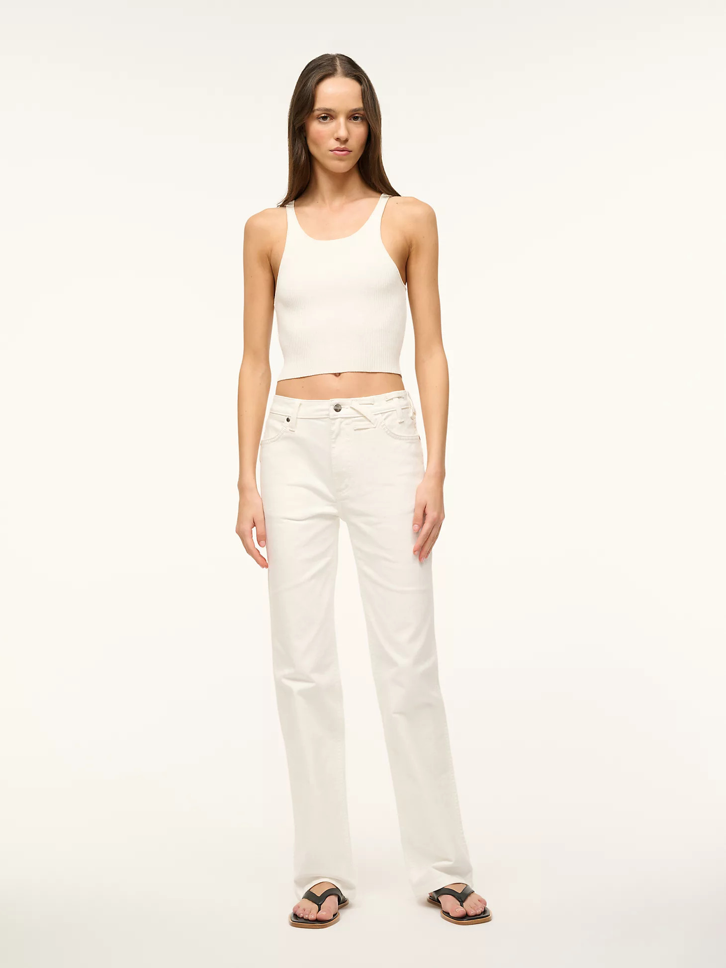 Wrangler + STAUD The Straight Cut Jean in White | Wrangler
