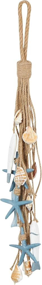 Deco 79 Jute Rope Fish Home Wall Decor Layered Hanging Wall Sculpture with Blue Starfish and Shel... | Amazon (US)