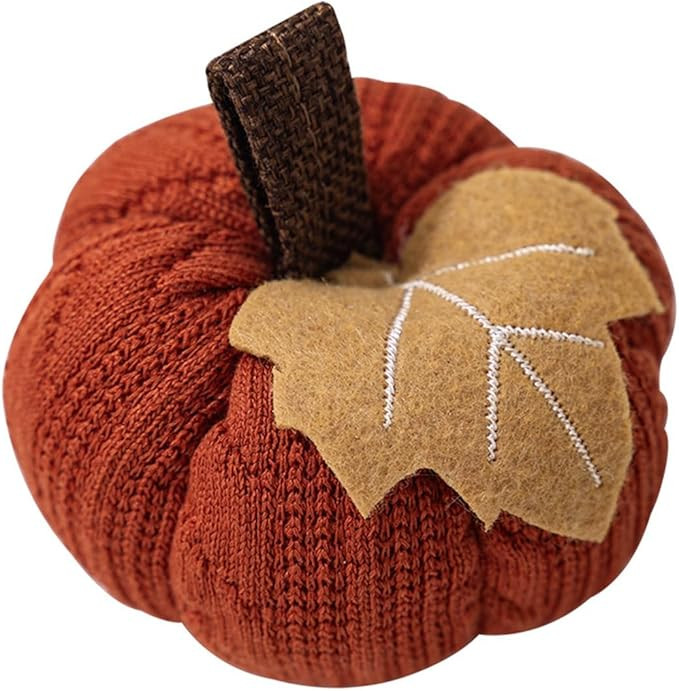 Kuriozud Faux Fall Harvest Crochet Pumpkins - Small Knit Rustic Farmhouse Foam Decor for Thanksgi... | Amazon (US)
