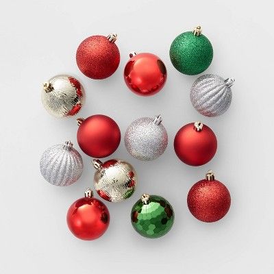 100ct Christmas Ornament Set Red Green and Silver - Wondershop™ | Target