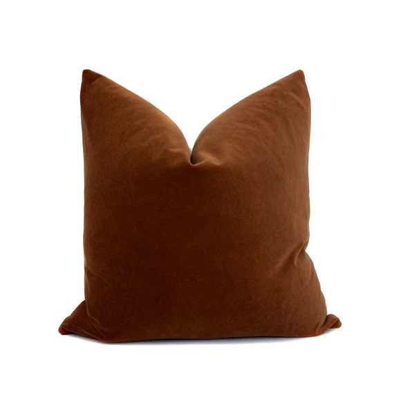 Rust Velvet Pillow Cover  Rust Pillow  Terracotta Pillow  - Etsy | Etsy (US)