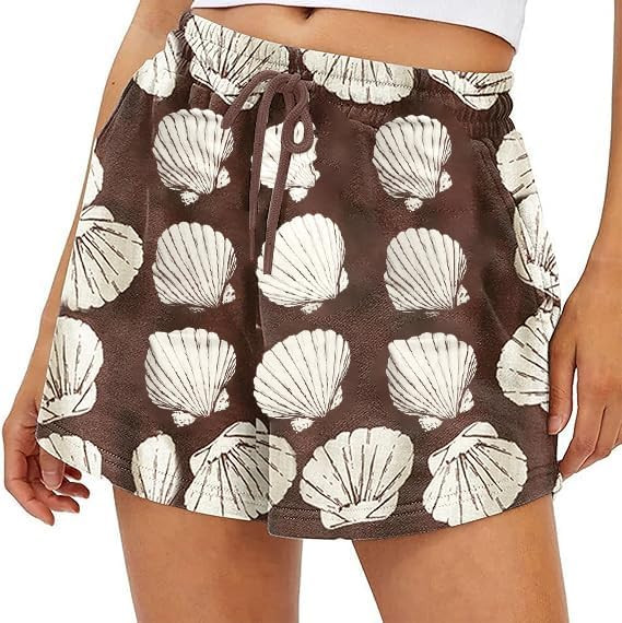 Womens Camo Sweat Shorts Maple Leaf Print Drawstring Elastic High Waist Lounge Camouflage Workout... | Amazon (US)