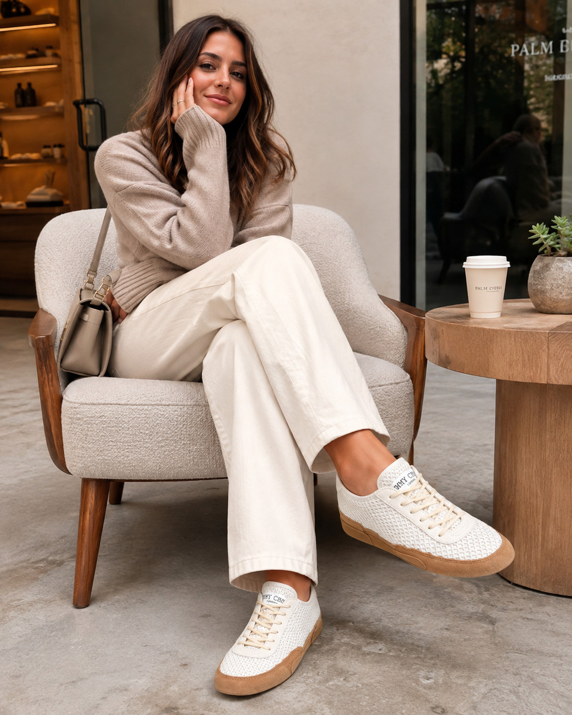 Such a cute casual-luxe sneaker for fall. The white mesh, gum sole, and neutral details make these so easy with trousers, denim, leggings, or a cozy sweater set. Definitely an everyday fall shoe. #FallSneakers #NeutralSneakers #CasualFallStyle #EverydayShoes #FallWardrobe #SneakerStyle 

 #LTKSeasonal #LTKU #LTKSaleAlert